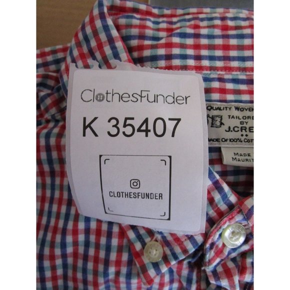 J Crew Shirt Medium Red Button Up Tailored Plaid Preppy Collared Woven - Picture 10 of 10